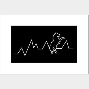 Minimalist Heartbeat Horse Shirt for Equestrians Posters and Art